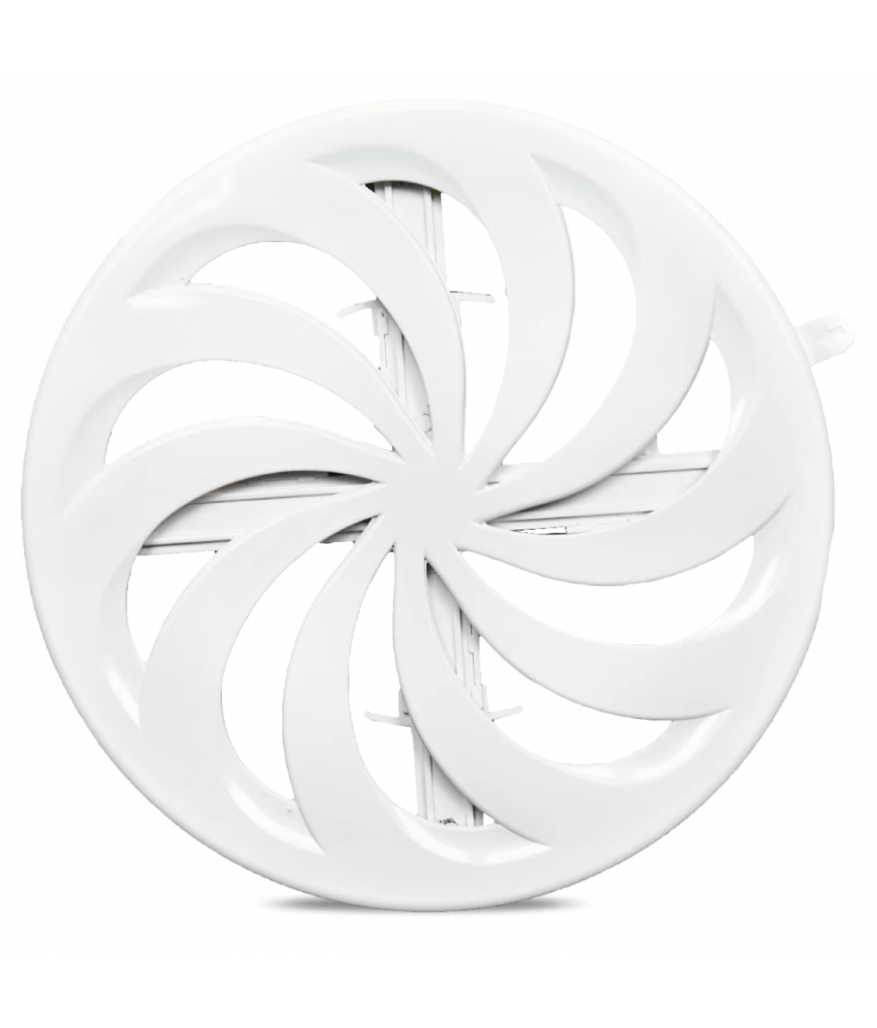 Round vent cover white, with shutter ALETA 02-325, Ø80-150/183 mm - opened