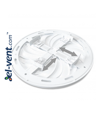 Round vent cover white, with shutter ALETA 02-325, Ø80-150/183 mm - adjustable connection