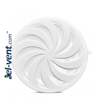 Round vent cover white, with shutter ALETA 02-325, Ø80-150/183 mm