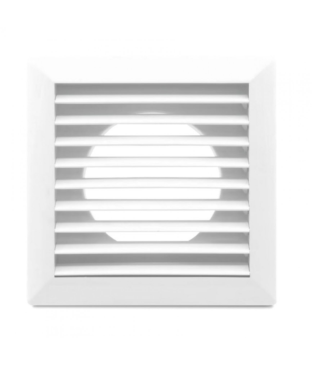 Vent cover with shutter ALETA 02-368, 172x172 mm, Ø80-150 mm - opened