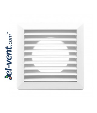 Vent cover with shutter ALETA 02-368, 172x172 mm, Ø80-150 mm - opened