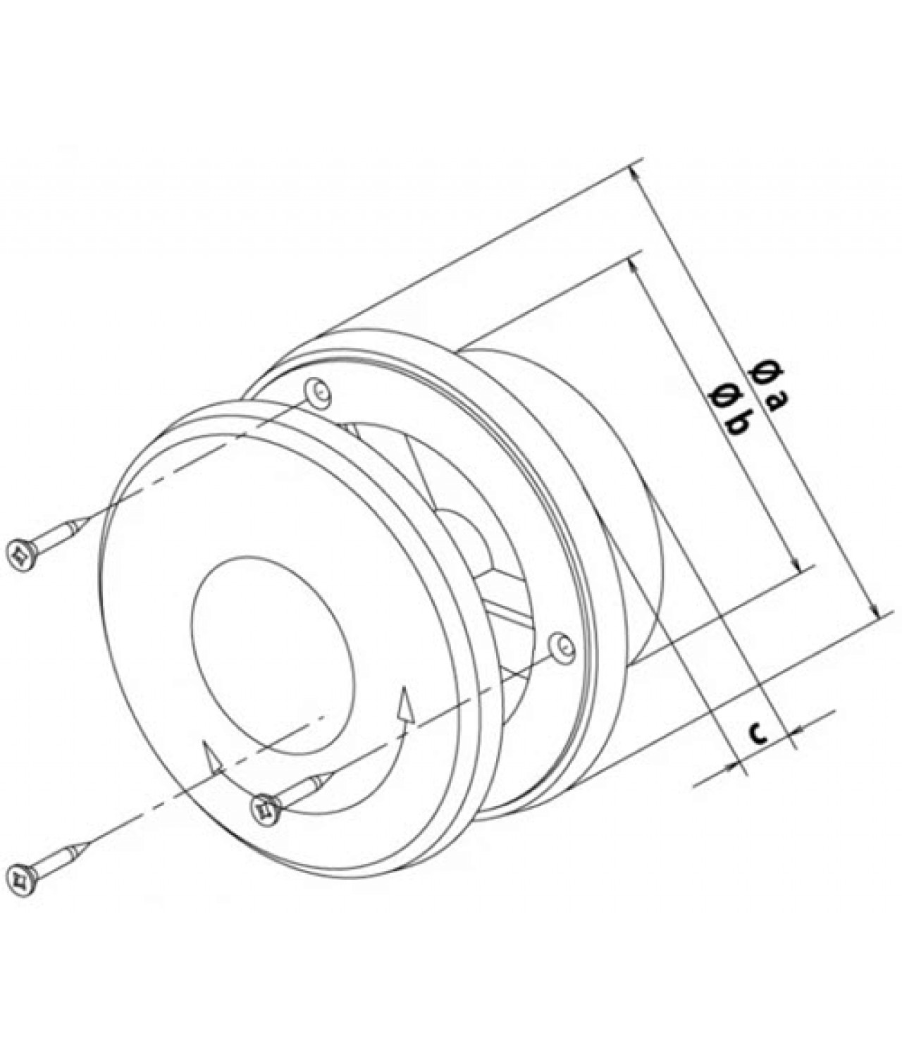 Пластиковые диффузоры AN-ABS 125 мм - чертеж