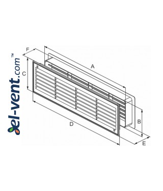 Дверные вентиляционные решетки DOOR-Vent - чертеж