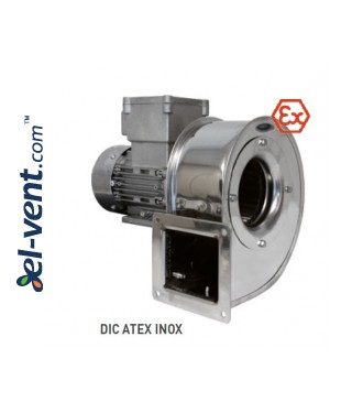 Low-capacity, high-pressure ATEX centrifugal fans with stainless steel body and forward curved impeller DIC INOX ATEX ≤2500 m³/h