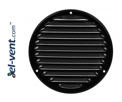 Metal vent cover EMW160B, black Ø160 mm